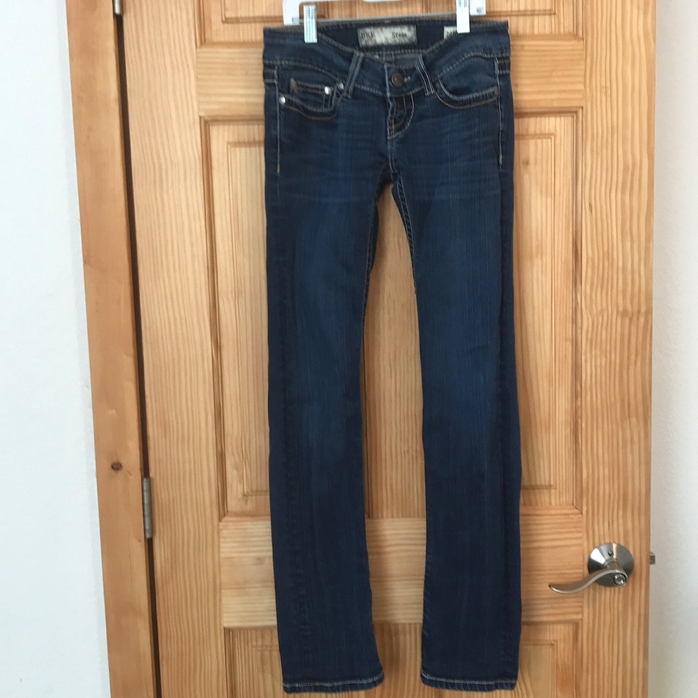 BKE Women's Straight Leg Jeans - Dark Blue